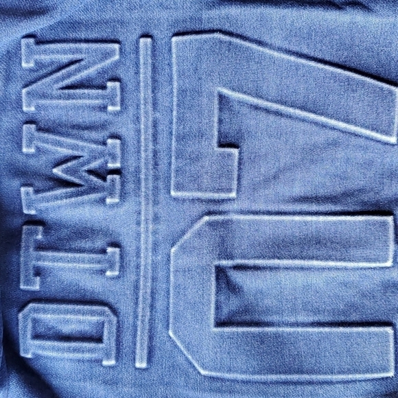 & Denim blue distressed DTWN hoodie sweatshirt 12-14 youth EUC - Picture 2 of 8